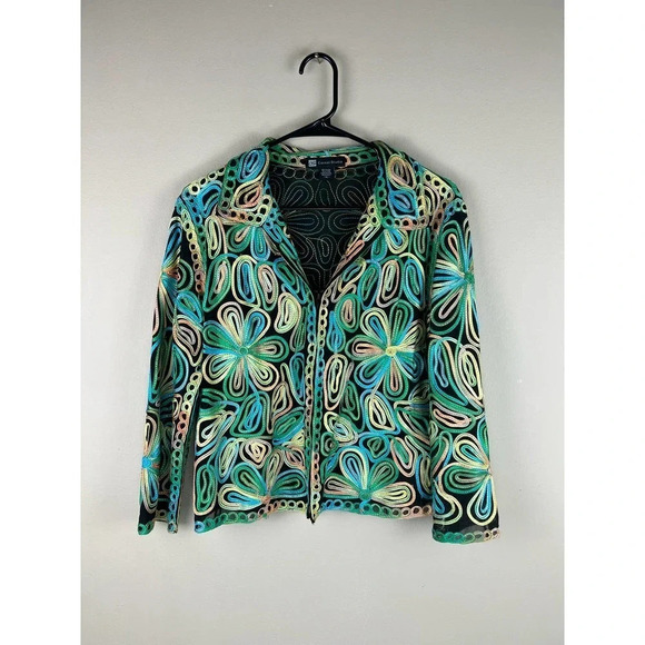 Casual Studio Jackets & Blazers - Casual Studio Colorful Floral Vintage Bomber Jacket Women’s Size XL